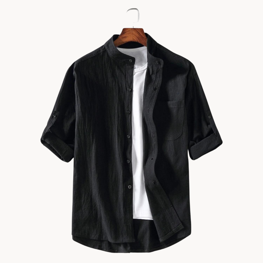 Shirt with an elegant mandarin collar