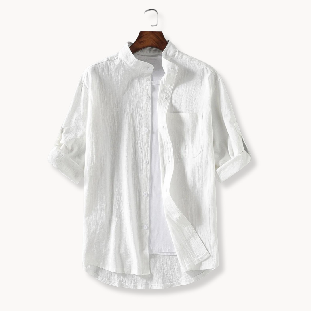 Shirt with an elegant mandarin collar