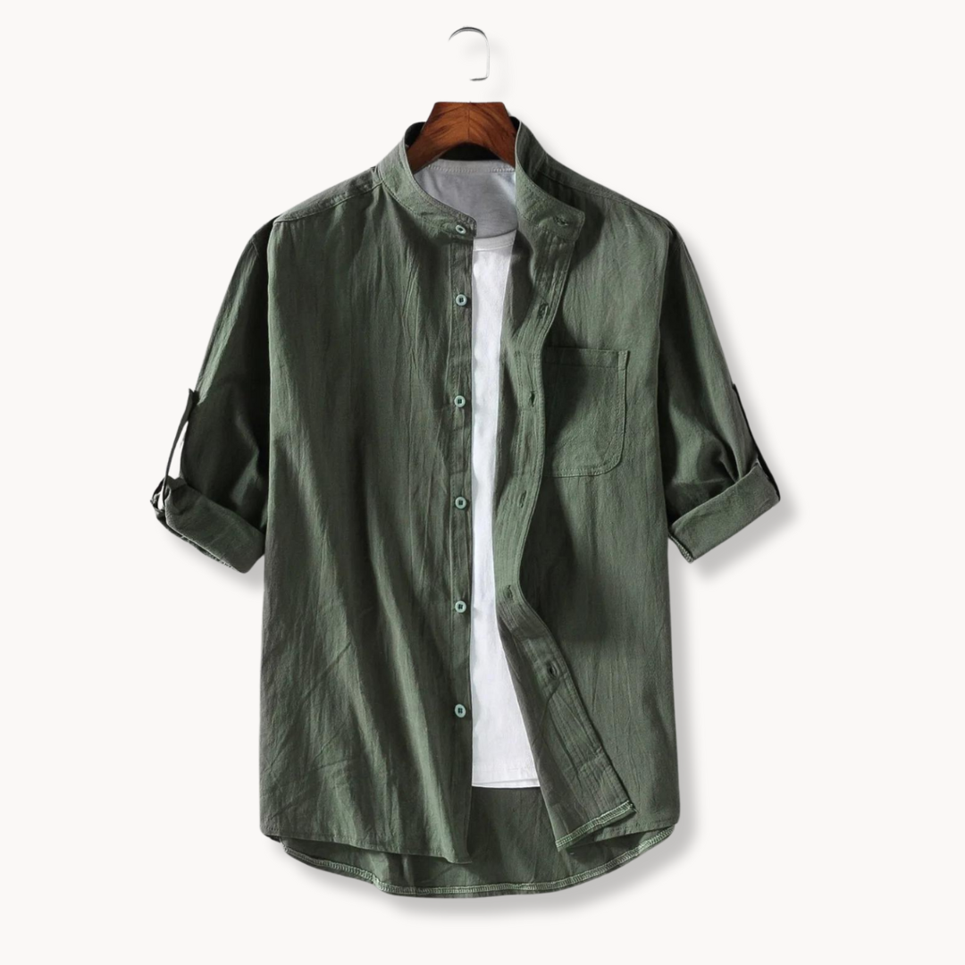 Shirt with an elegant mandarin collar