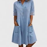 Barbara - Denim dress that emphasizes the silhouette