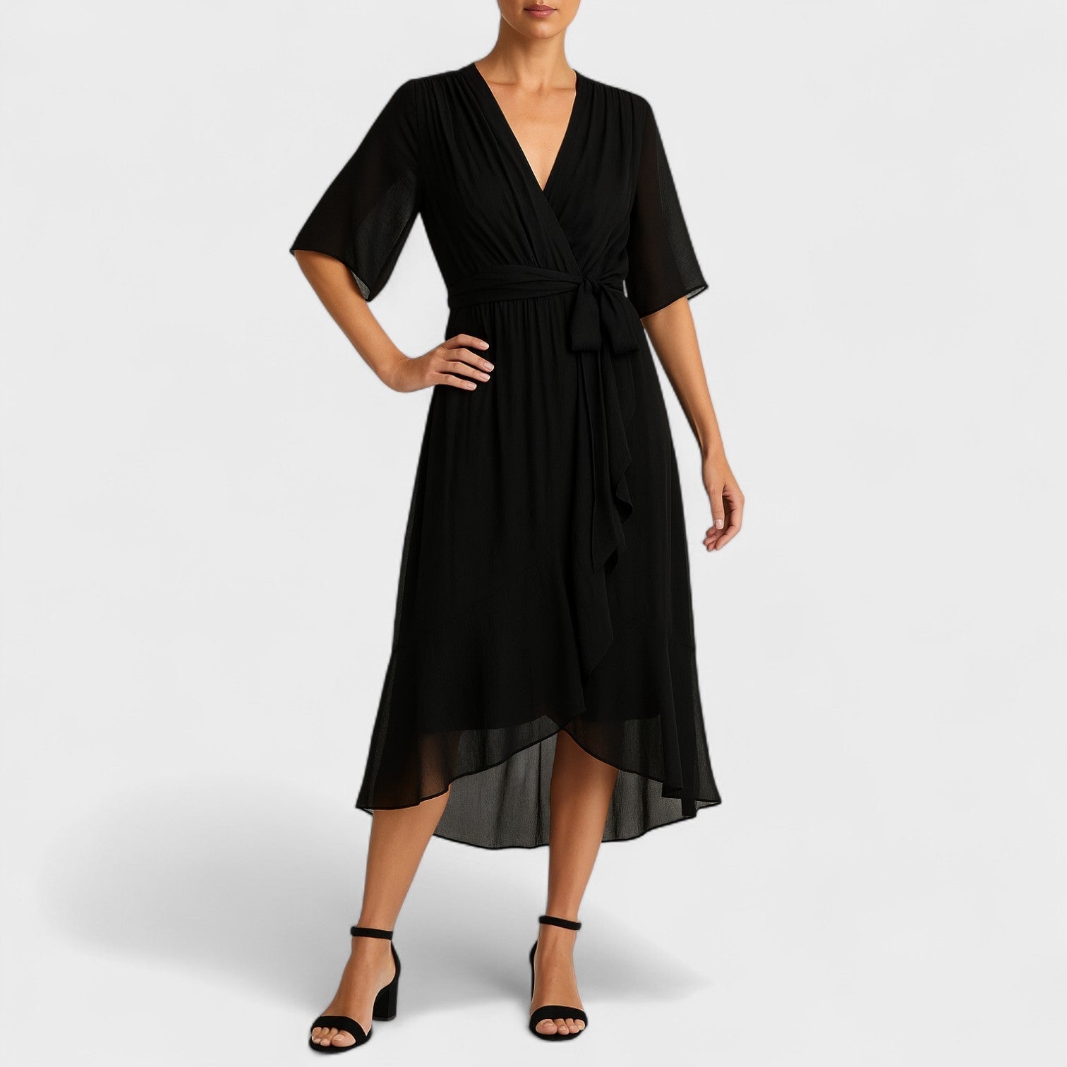 Elegantna haljina s pojasom Ialina