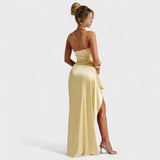 Asymmetrical satin dress