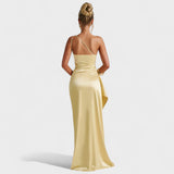 Asymmetrical satin dress
