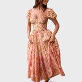 Valentina - Floral coral dress