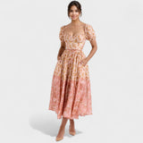 Valentina - Floral coral dress