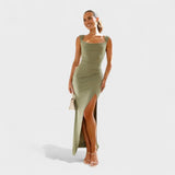 Long dress with an open back