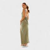 Long dress with an open back
