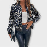 Raquel elegant coat with leopard pattern