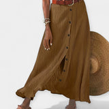Long semi-sheer skirt with a slit