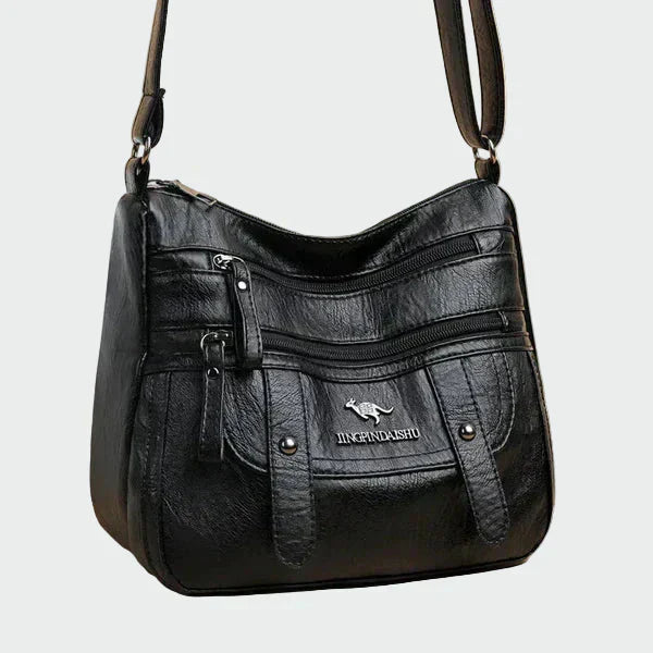 Small elegant leather handbag