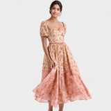 Valentina - Floral coral dress