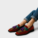 Ivona's multi-colored moccasins