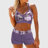 High-waisted ribbed bikini