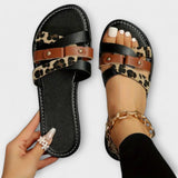 Jenevra - Leopard print cross-strap sandals
