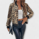 Raquel elegant coat with leopard pattern