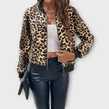 Raquel elegant coat with leopard pattern
