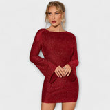 Sequined backless dress