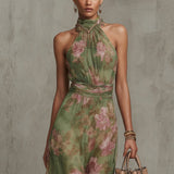 Filipa Long Halter Floral Dress