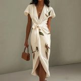 Midi dress with Isabel bow