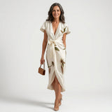 Midi dress with Isabel bow