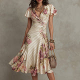 Elegant Aida satin midi dress