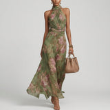 Filipa Long Halter Floral Dress