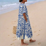 Evening dress, blue, embroidered