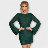 Sequined backless dress