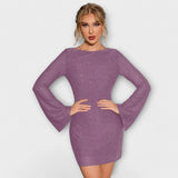 Sequined backless dress