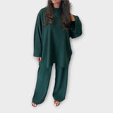 Ingrid - Plus-size komplet s rebrastom tkaninom