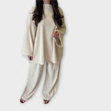 Ingrid - Plus-size komplet s rebrastom tkaninom