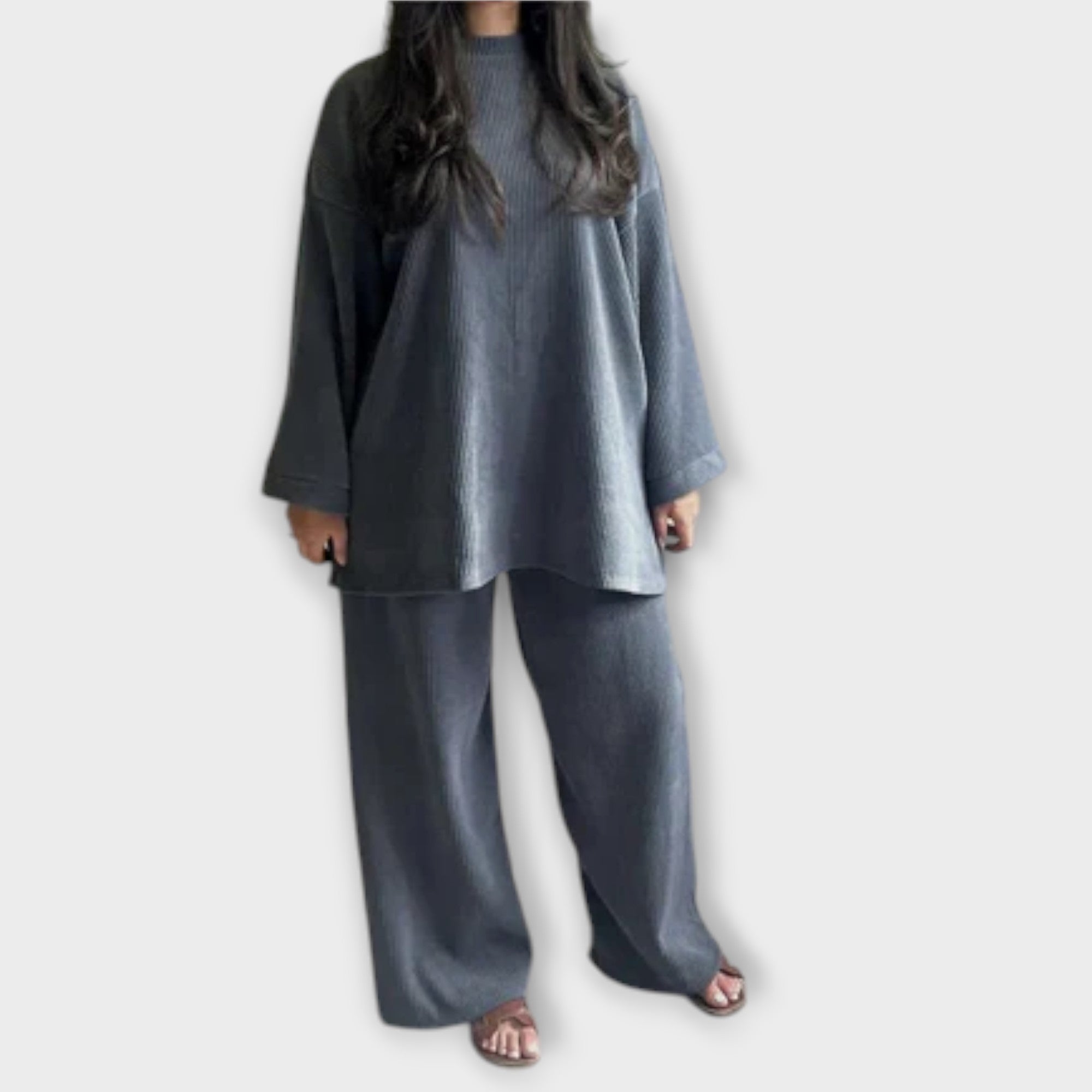 Ingrid - Plus-size komplet s rebrastom tkaninom