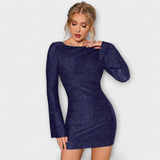 Sequined backless dress