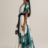 Long Dress with Watercolor Pattern Vanessa