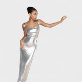 Sparkle Silver Evening Gown