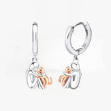 Cat Hug - Huggie Hoop Earrings