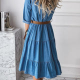 Bárbara - Elegant Denim Dress