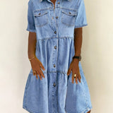 Sofia - Elegant Denim Dress
