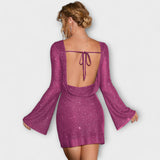 Sequined backless dress