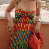 Maxi dress with abstract print
