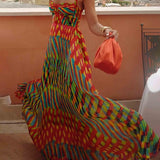 Maxi dress with abstract print