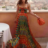 Maxi dress with abstract print